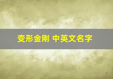 变形金刚 中英文名字